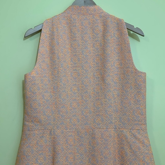 Akris Punto | Orange Zip Front Lined Pocket Fit & Flare Midi Sleeveless Dress 10 - Picture 4 of 17